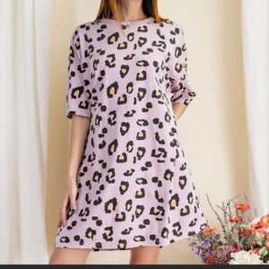 Lilac Cheetah Print Tshirt Dress